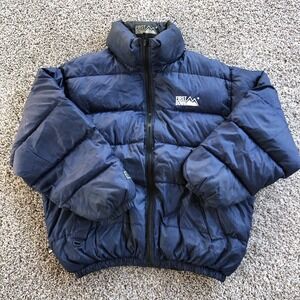 First Down Reversible Puffer Jacket Mens XL Logo Embroidered Down Feather Zip Up